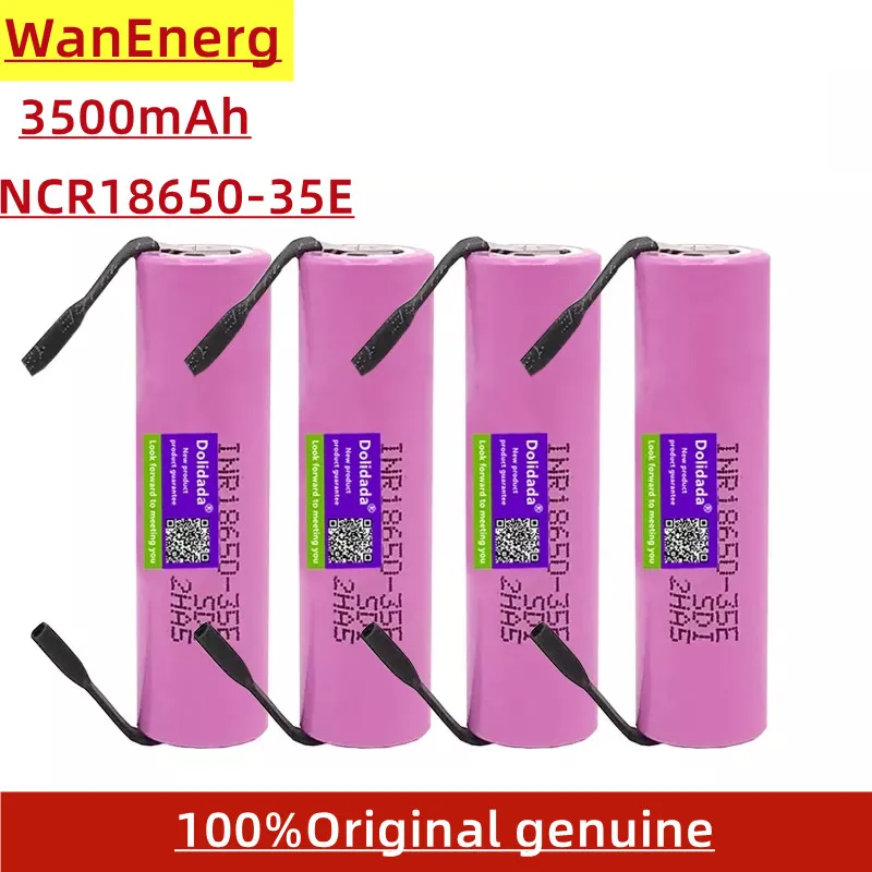 

2022 latest imported 18650 battery 35e 3.6V 3500mah 18650 lithium secondary battery pack 35e 18650 battery + DIY nickel