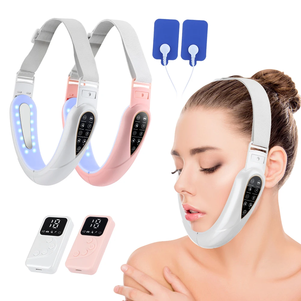

EMS Microcurrent Facial Lifting Device LED Photon Therapy Face Slimming Vibration Massager With TENS Pulse Massage Beauty Device