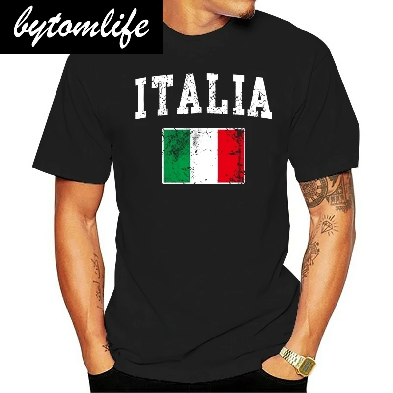 

Vintage Italia Italian Flag Italy T-shirt Men T-shirts Summer Style Fashion Swag Men T Shirts