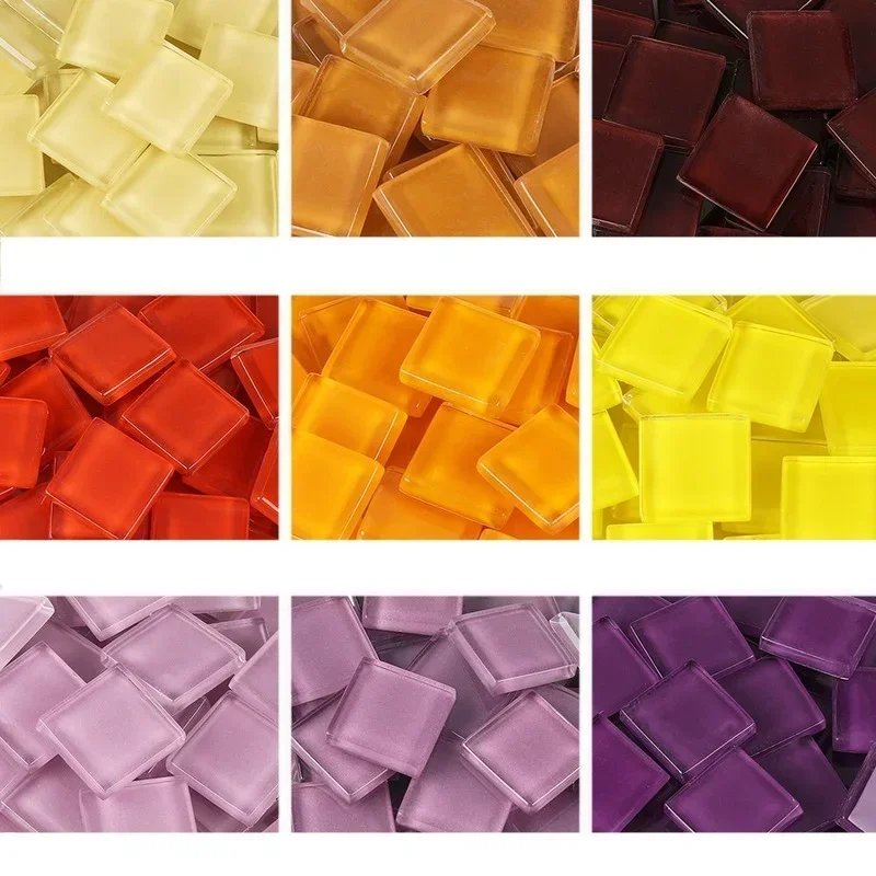 114 г/4 унции (прибл. 32 шт.) 2 см/дюйма боковая квадратная стеклянная мозаичная плитка