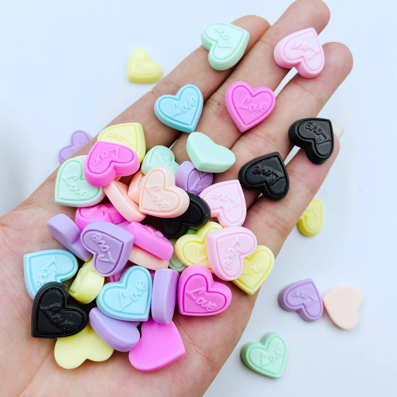 20 шт. новые милые Мультяшные в форме сердца шоколада с плоской задней стороной из