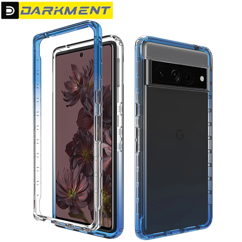 

For Google Pixel 7 Pro 7Pro Shockproof Gradient Clear Simple Case For Google Pixel7 Pro Soft Silicone Transparent Protect Cover
