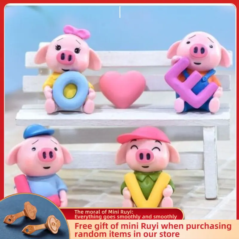 

Мультяшные милые украшения в виде свиньи для автомобиля, микроберта, украшение для рабочего стола, креативные безделушки, аксессуары для ук...