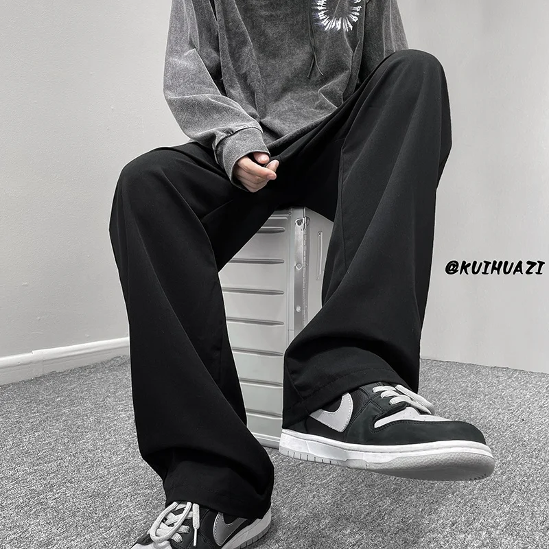 

Брюки мужские корейские модные повседневные брюки свободные на весну и осень Новые прямые драпированные брюки