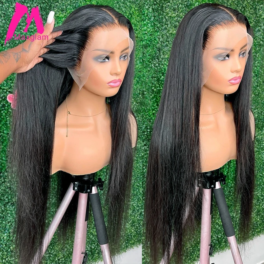30 40 Inch 13x4 Lace Frontal Wig Bone Straight Lace Front Human Hair Wigs Brazilian Pre Plucked For Black Women 250 Density