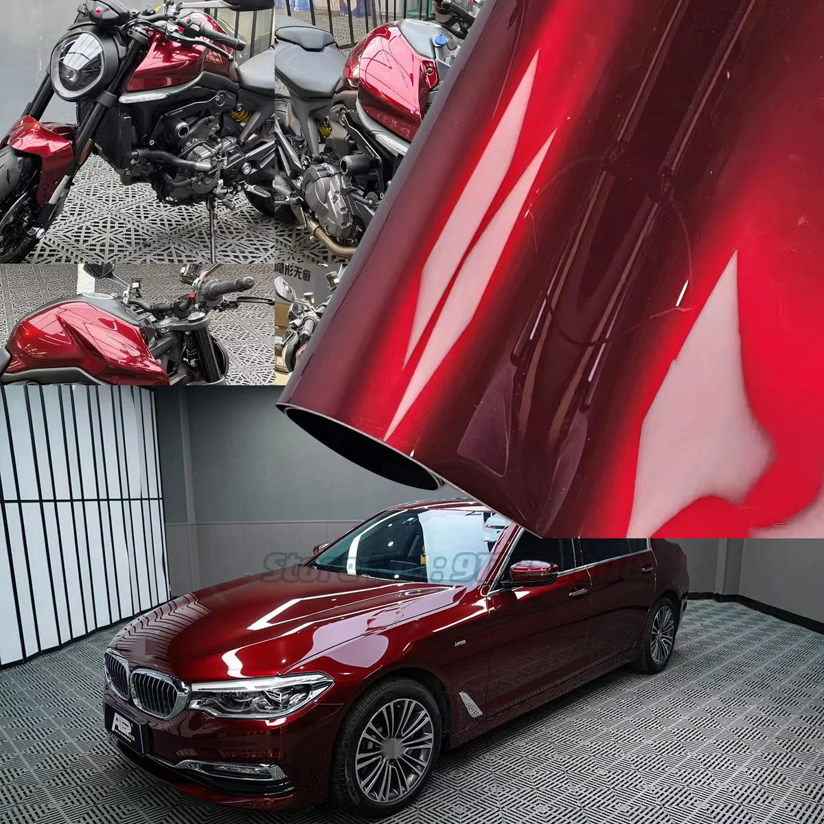 Высочайшее качество суперглянцевая металлическая пленка Dragon Blood красная