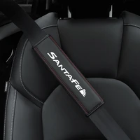 for hyundai santafe 1pc cowhide car interior seat belt protector cover for hyundai santafe car auto accessories