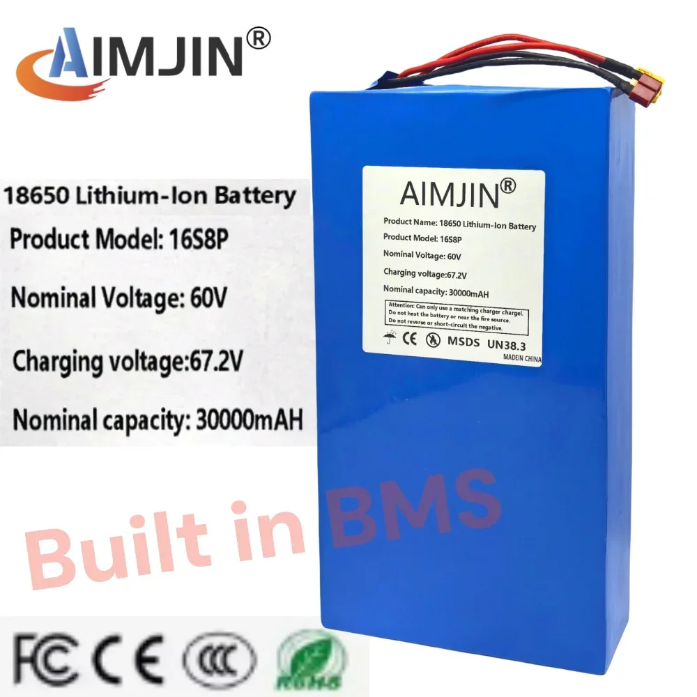 Аккумулятор литий-ионный 60 В 30 Ач 18650 16s8p