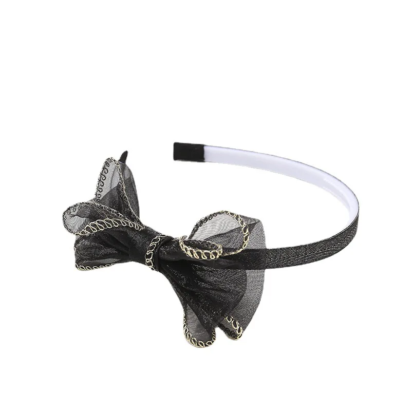 Новый модный детский бант сетка повязка на голову в горошек.