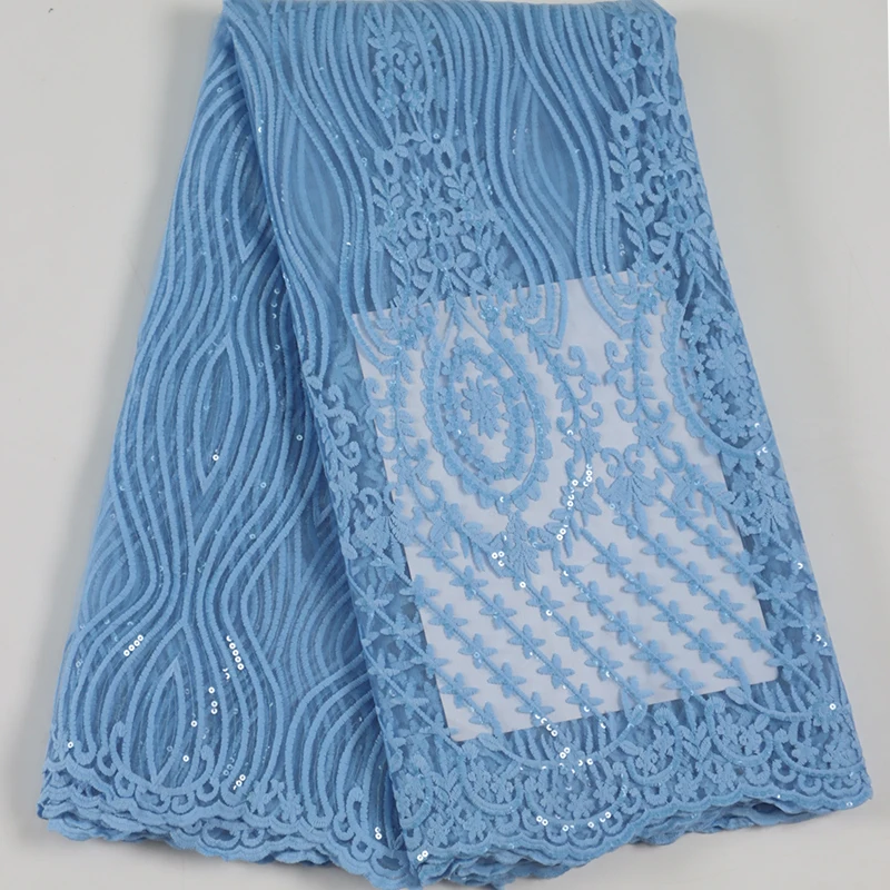 

Африканский уникальный стиль, молочный шелк, кружевная ткань, Высококачественная нигерийская вышивка блестками, кружево для свадебных пла...