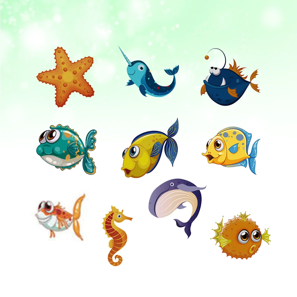 

10pcs Cartoon Sea Frosted Wall Paste Adhesive Anti-slip Kids Sticker for Bathtub