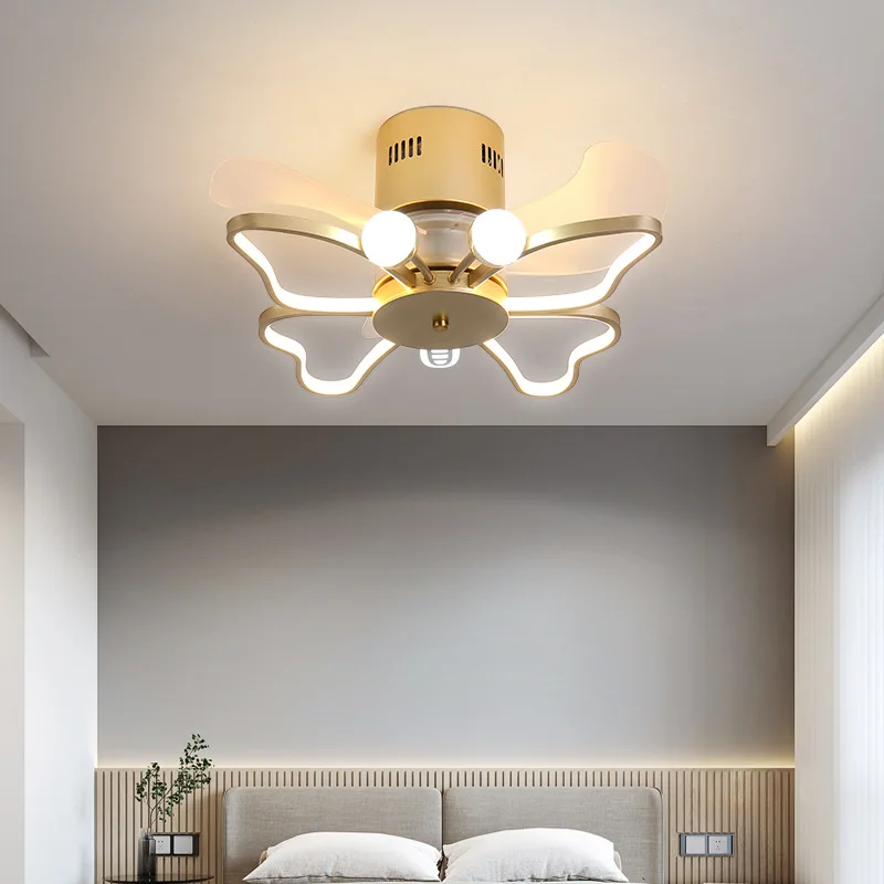 

Новый креативный потолочный вентилятор со светодиодной лампой, бесшумная лампа-бабочка с регулируемой частотой для спальни, детской комна...
