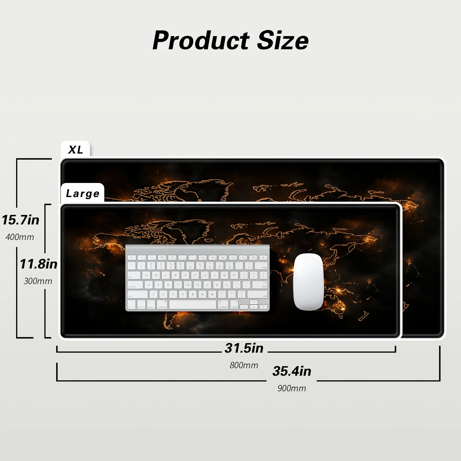 Большой игровой коврик для мыши с картой мира