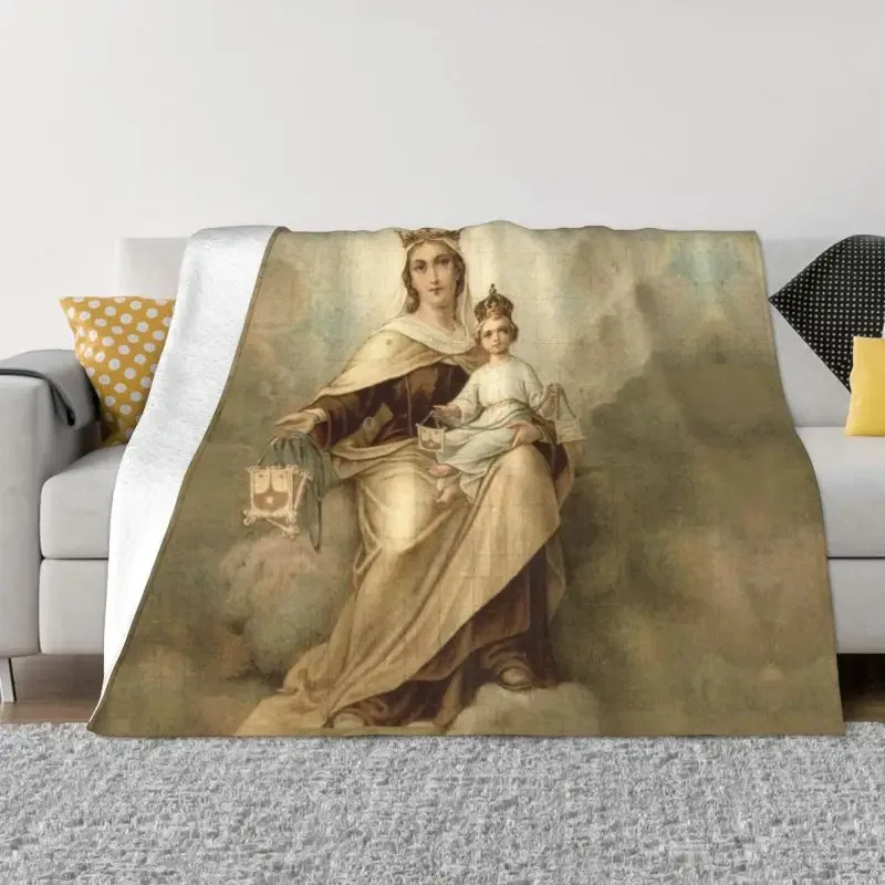 

Одеяла с креплением Our Lady Of Mount Carmel, удобное мягкое Фланелевое зимнее одеяло католической Девы Марии, покрывало для дивана, постельное белье для улицы