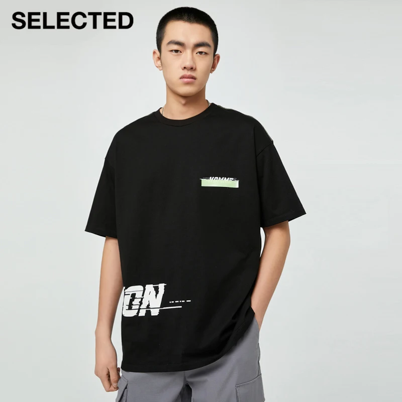

SELECTED Summer New Trend Cotton Letter Printing Loose Short-Sleeved T-Shirt Men S|421201149