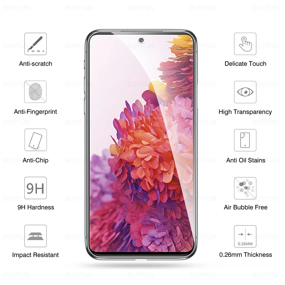 4pcs full coverage tempered glass for samsung galaxy s20 fe s20fe s21fe s21 fe galaxys21fe 5g protective film screen protector free global shipping