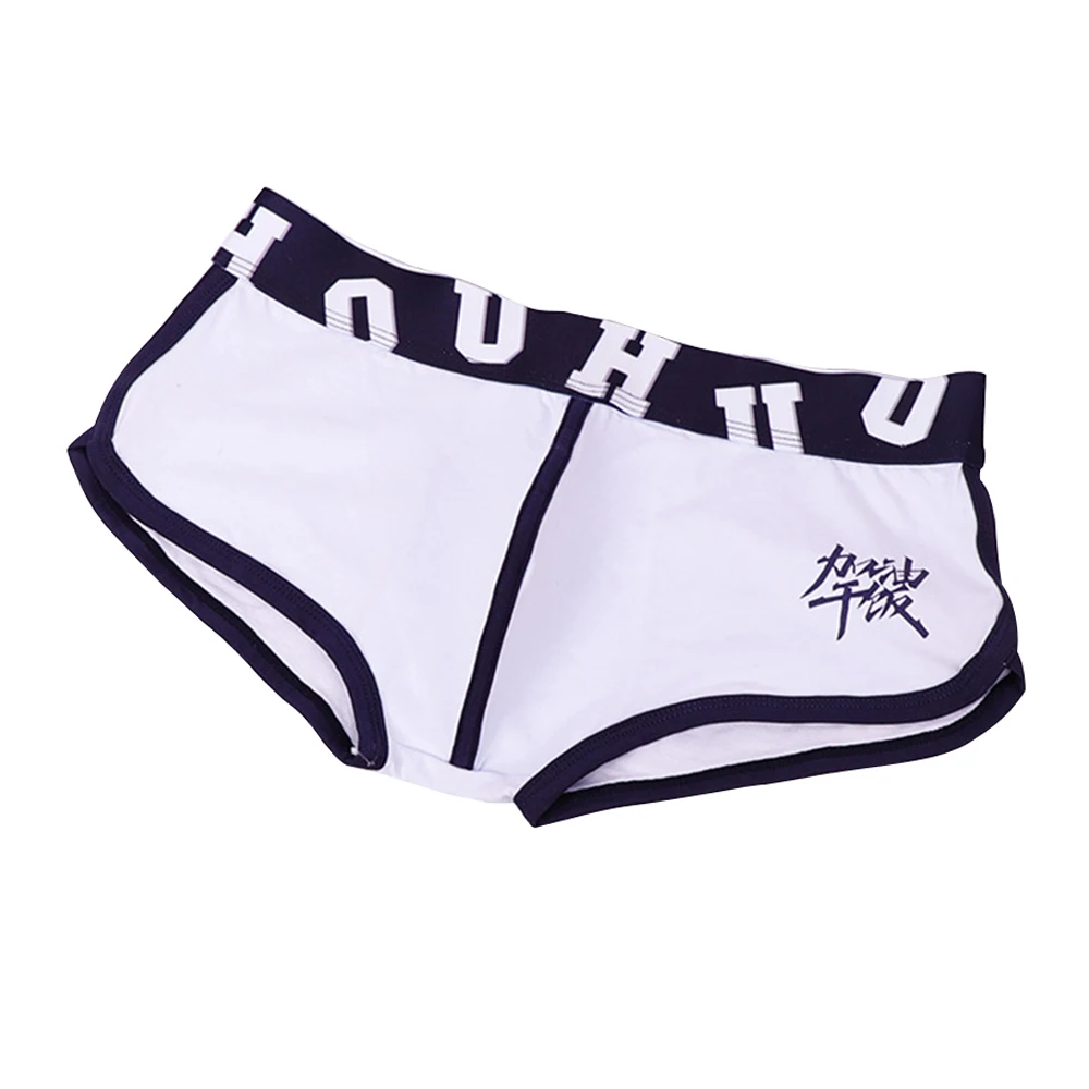 

Men Underwear Cotton Sports Boxer Briefs Trunks Bulge Pouch Plus Size New Teenage Breathable Underpants Young Innerwear Boys