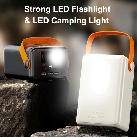 Power Bank 50000/80000 мАч Портативный USB C PD 22,5 Вт Powerbank с быстрой зарядкой для iPhone Samsung Huawei Xiaomi Внешний аккумулятор