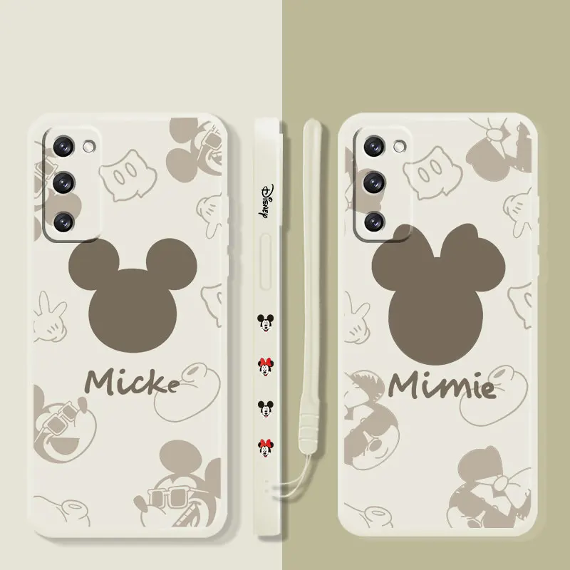 

Luxury Liquid Candy Color Case For Samsung Galaxy S22 S21 S20 FE Ultra S10 S9 S8 Plus S10e Note 20 10 Lite Cover Mouse Retro Art