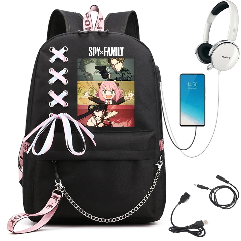 Korean Fashion Spy X Family Anya Forger Anime School Bag for Teenagers Girl Children Backpacks Kids Students Schoolbags Mochilas images - 6