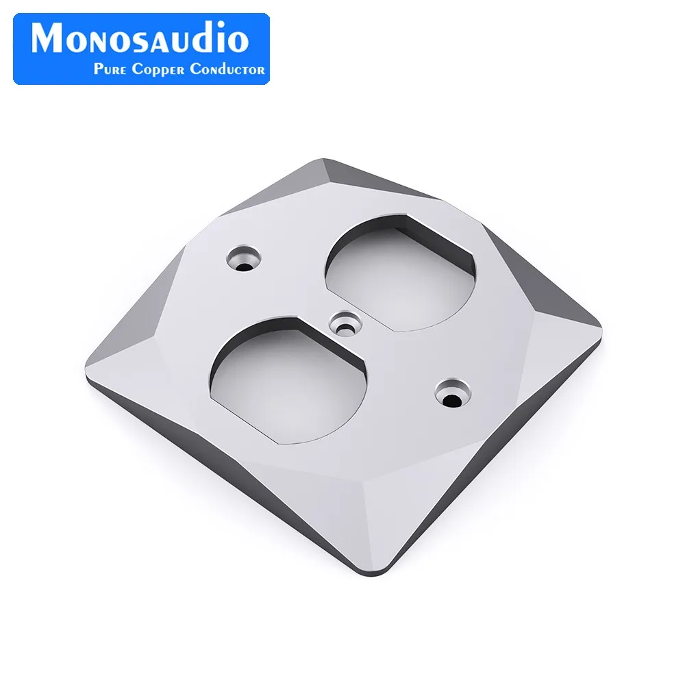 Monosaudio Power Socket HIFI Audio US Dual Mains 20A AC Power Connector Power Receptacle US Socket Outlet Panel Wall Plate