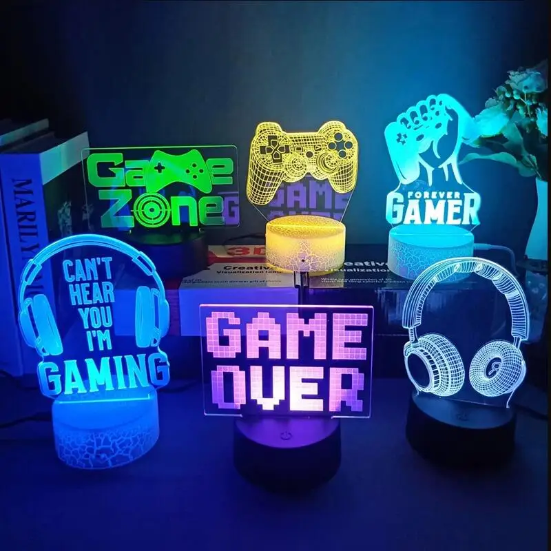 

Gamepad Gifts 3D LED Gaming Setup Rgb Lamp for Palystaion Games Accessory Desk Lamp Kids Gamer Room Decor Christmas Light