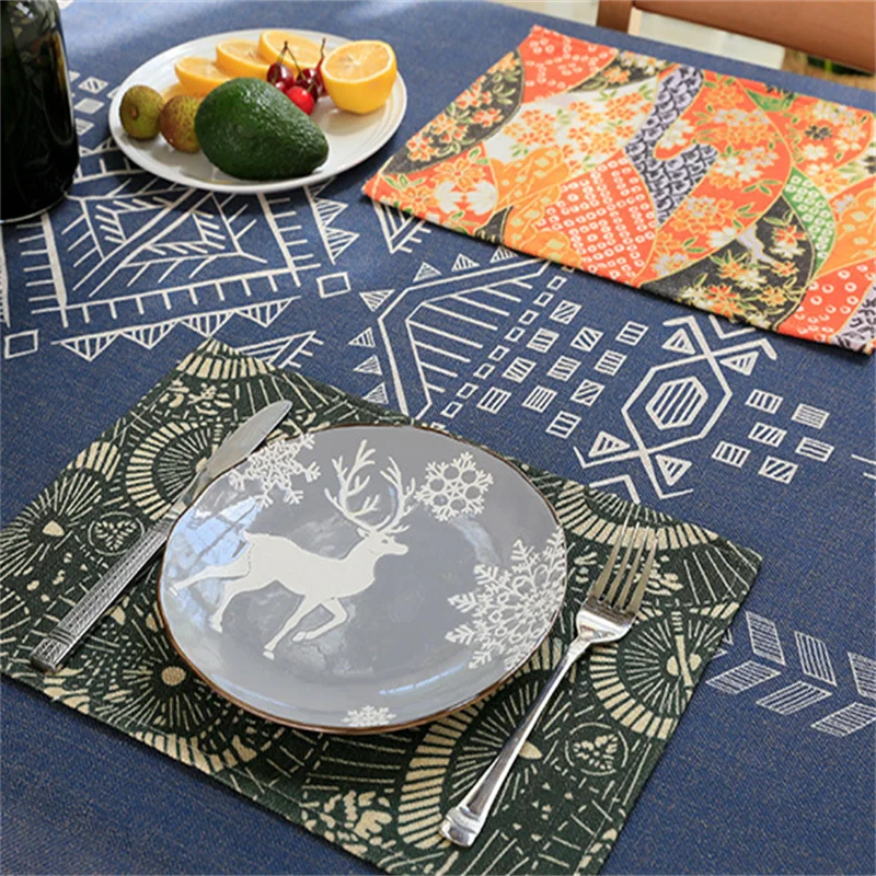 

Placemat Household Cotton And Linen Insulation Pads Cloth Rectangle Anti-hot Pad Western Mat Table Mat