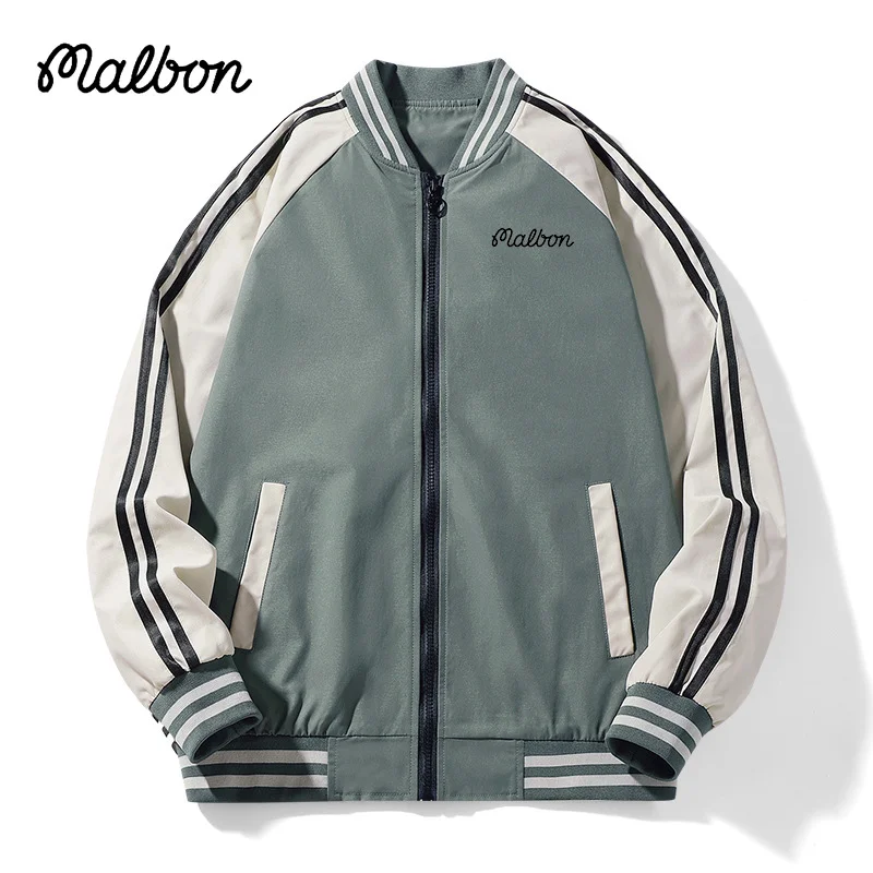 Malbon Mens Golf Jacket Coat Autumn/Winter New Fashion Edition Trend Warm Round Neck Male Casual Top Baseball Jacket Golf wear