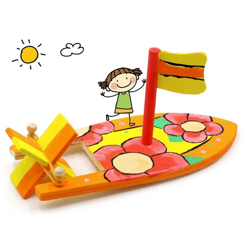 

Модель корабля деревянная парусная лодка Сборная модель строительные наборы игрушки парусная детская раскраска «сделай сам» лодки детские игрушки развитие мозга