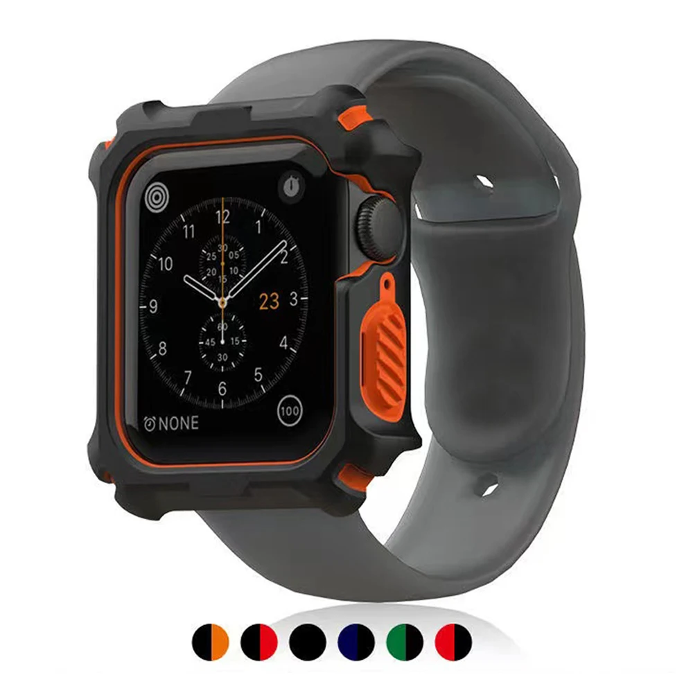 

44 мм Полное покрытие для браслета, чехол из закаленного стекла для iWatch, для Apple Watch se 6 5 4 3 2 44 мм, защитный чехол, аксессуары для бампера