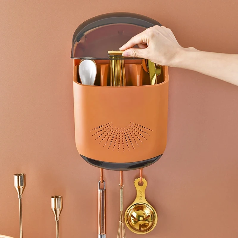 

Multifunctional Kitchen Storage Holder Spoon Fork Chopstick Tableware Organizer Wall Mounted Racks Kitchen Accessories