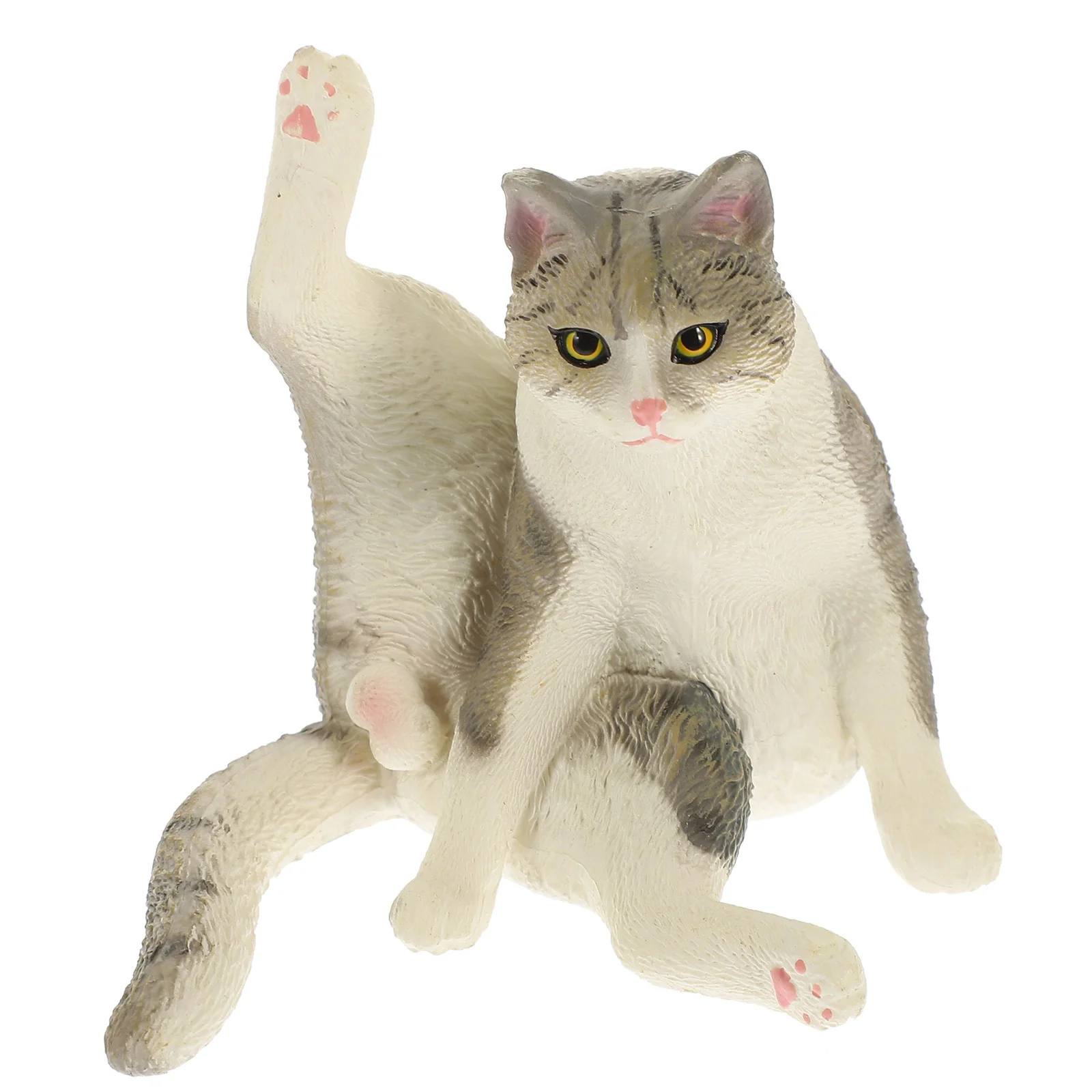 

Sitting Cat Small Ornament Figurines Decor Tabletop Fake Model Adornment Garden Statue Cartoon Kitten Craft
