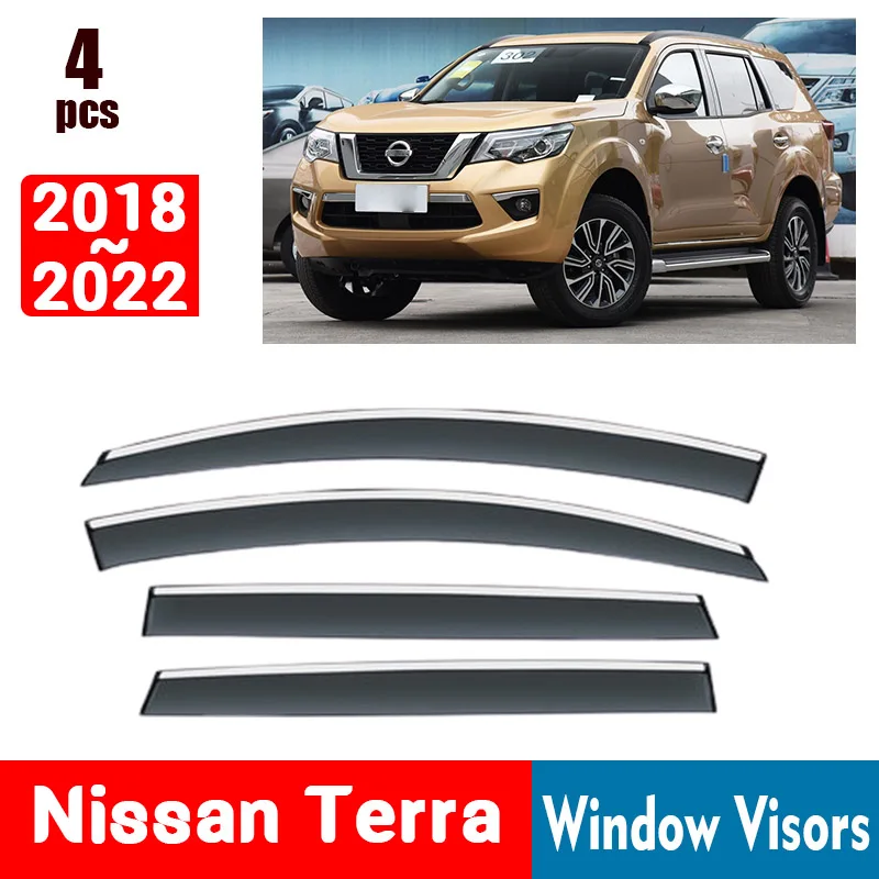FOR Nissan Terra 2018-2022 Window Visors Rain Guard Windows Rain Cover Deflector Awning Shield Vent Guard Shade Cover Trim