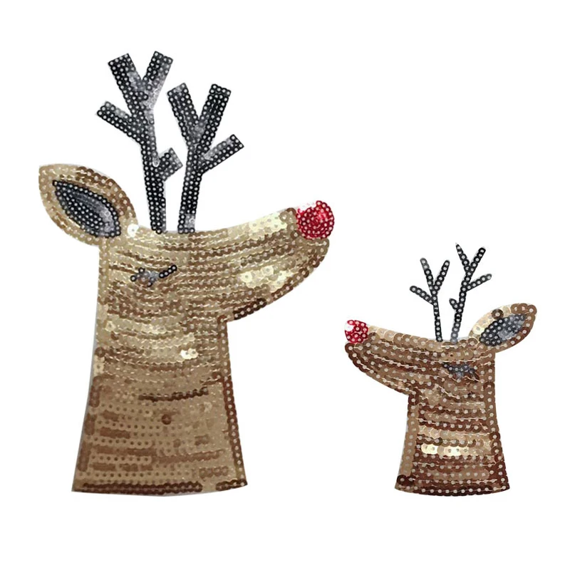 

Animal Sika Deer Patches Sequin Embroidered Cloth Patch Used for Shirt Coat Backpack Clothing Accessories Decoration