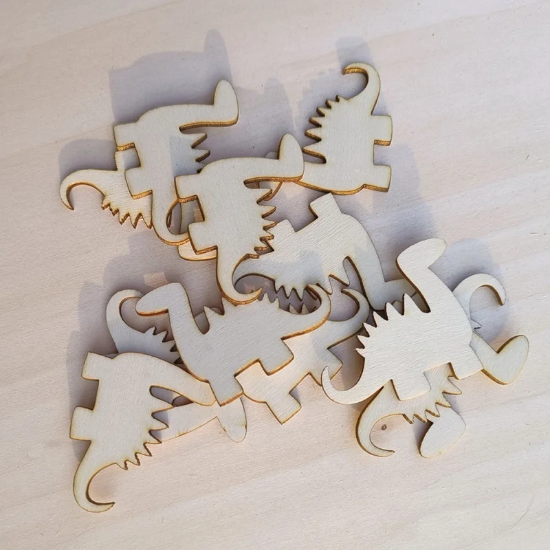 

50 шт милый деревянный динозавр форма ломтик DIY ручной работы дерево ремесла материал украшение для дома