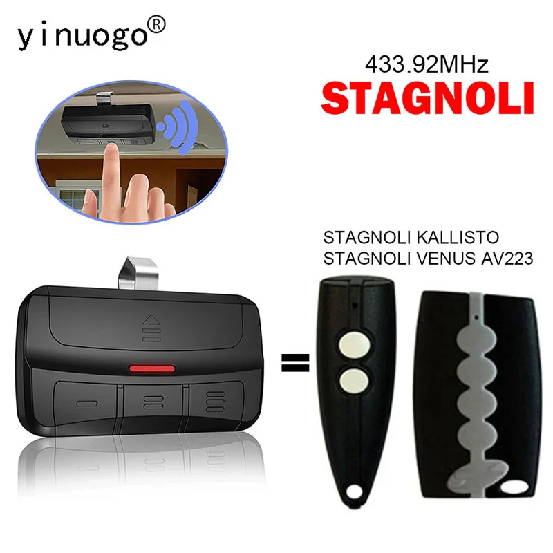 

STAGNOLI VENUS AV223 KALLISTO Garage Door Remote Control 433.92MHz Rolling Code STAGNOLI Gate Remote Control Duplicator Opener