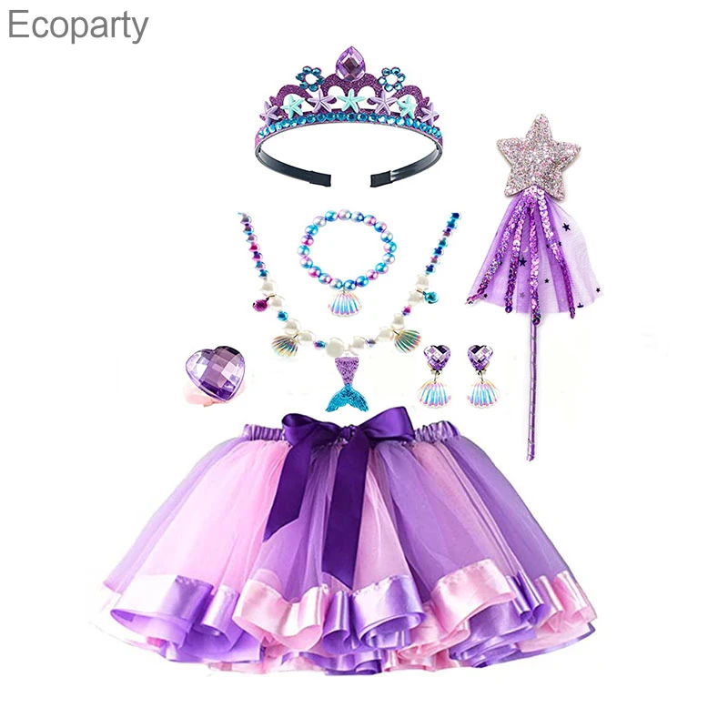 

Children Cosplay Mermaid Princess Necklace Shell Pearl Bracelet Ocean Beach Theme Party Crown Decoration Children's Day Gift20