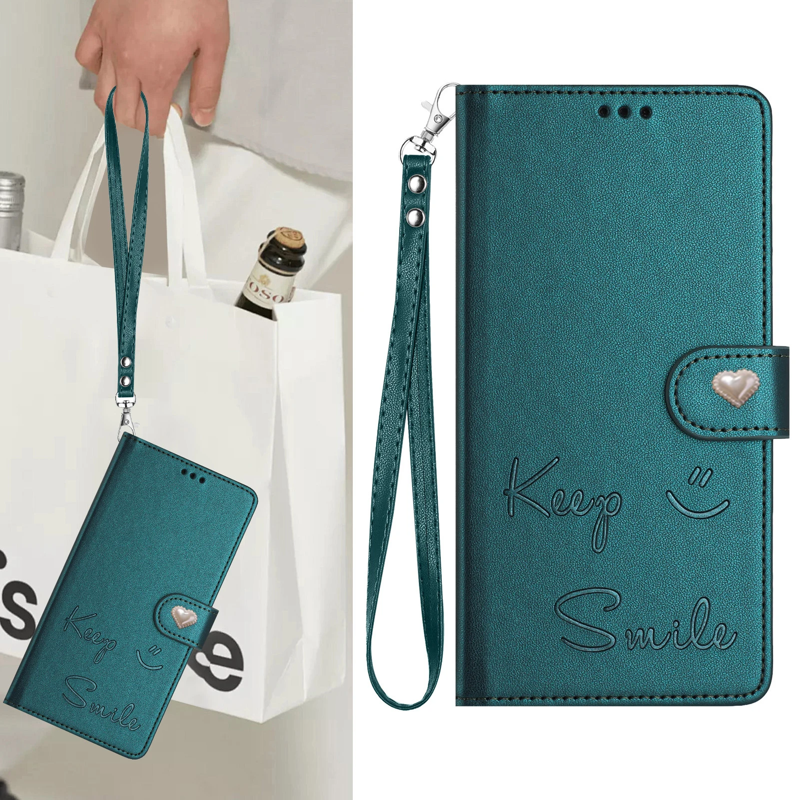 Фото Чехол-книжка Keep Smile из гладкой кожи с ремешком и отделением для 3 карт для Nubia Red Magic 11 Pro 10 Air 10 Pro Plus №4