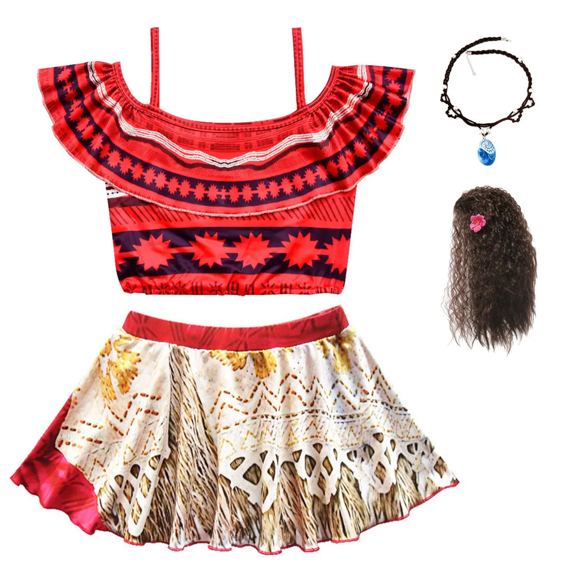 Девушки бикини с изображением Моаны Карнавальный костюм для детей Vaiana платье