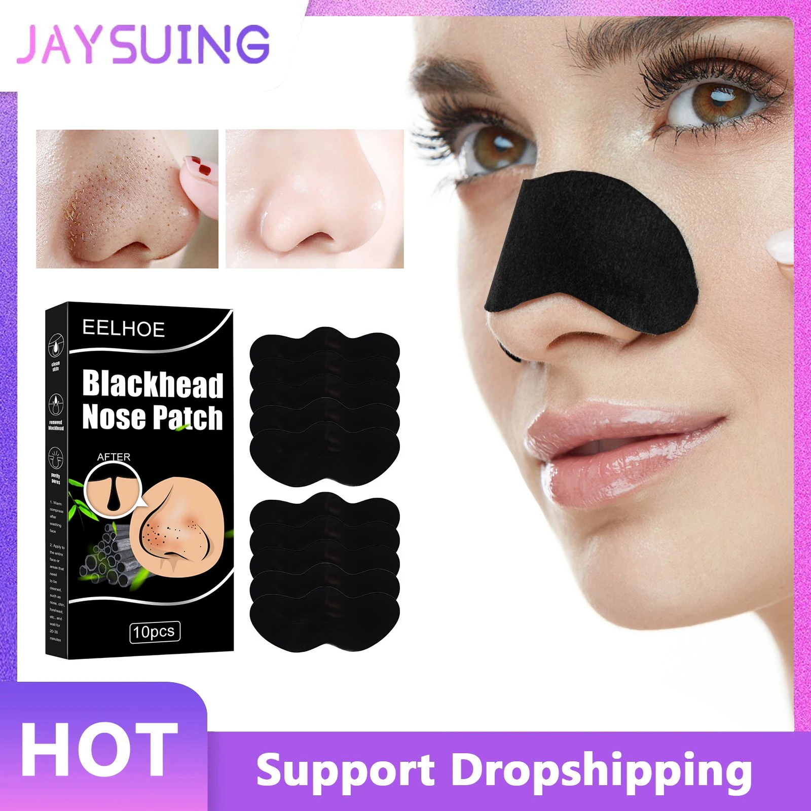 

Blackheads Remover Mask Acne Treatment Pimple Spots Removal Whitening Pores Shrink Deep Cleaning Oil Control Peel Off Black Mask