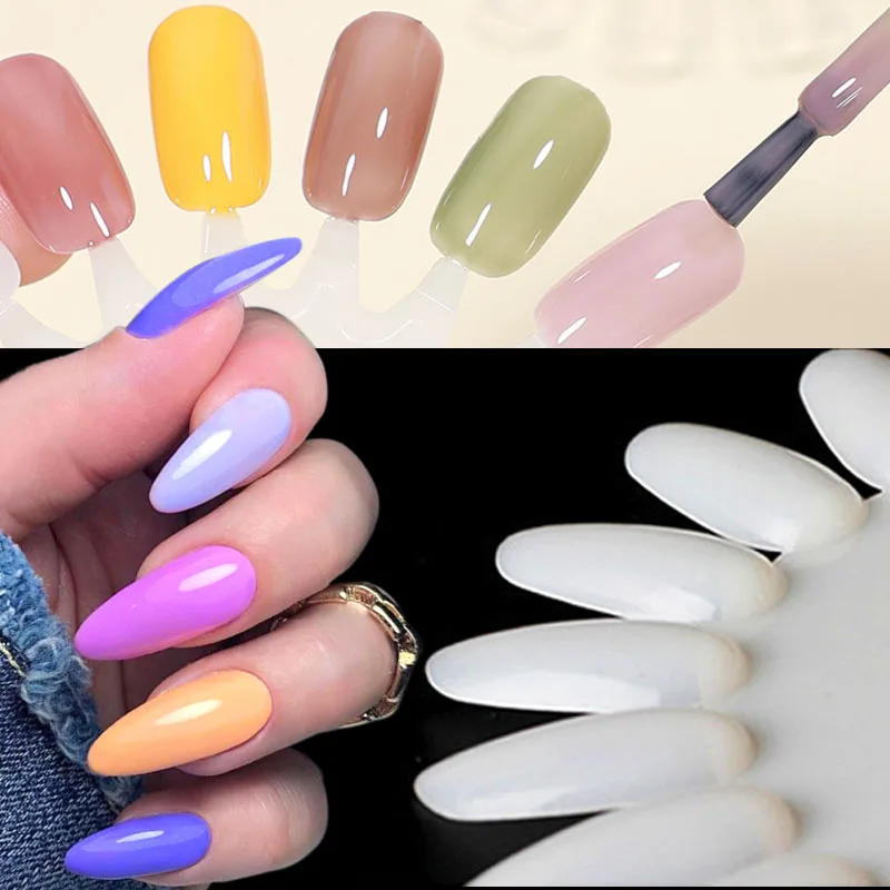 

5PCS False Nail Tips Color Card Oval Nail Display Stand UV Gel Nail Polish Nail Swatches Colors Show Nail Art Practice Tools