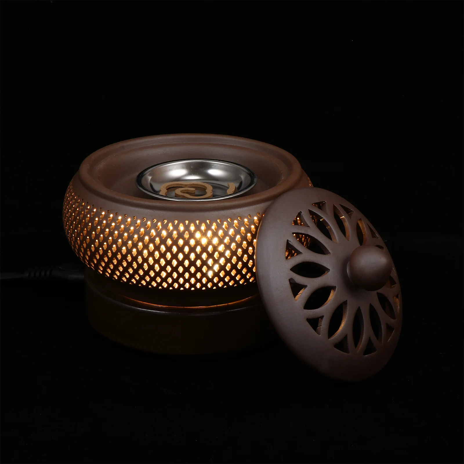 

Burner Aromatherapy Censer Electric Holder Aroma Light Ceramic Coil Vintage Diffuser Heating Sticksdecor Coneheater Cones