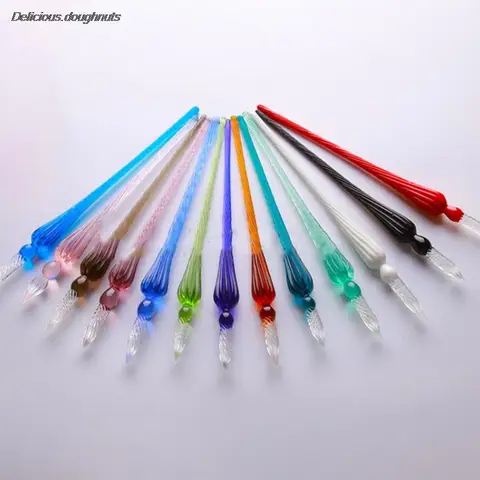 Винтажная стеклянная перьевая ручка