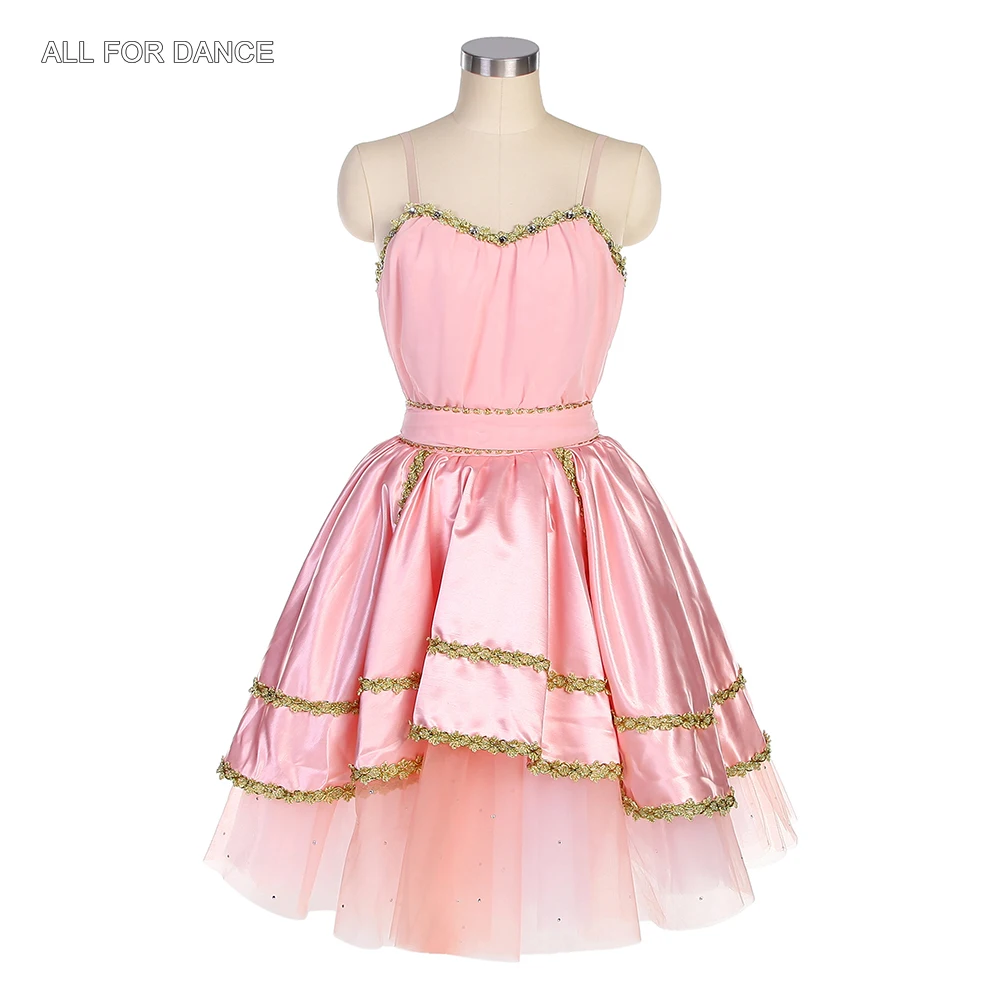 

B22127 New arrival Long Romantic Ballet Tutu Orange Pink Ballet Costume Performance Ballet Costume Tutu Long Tutu