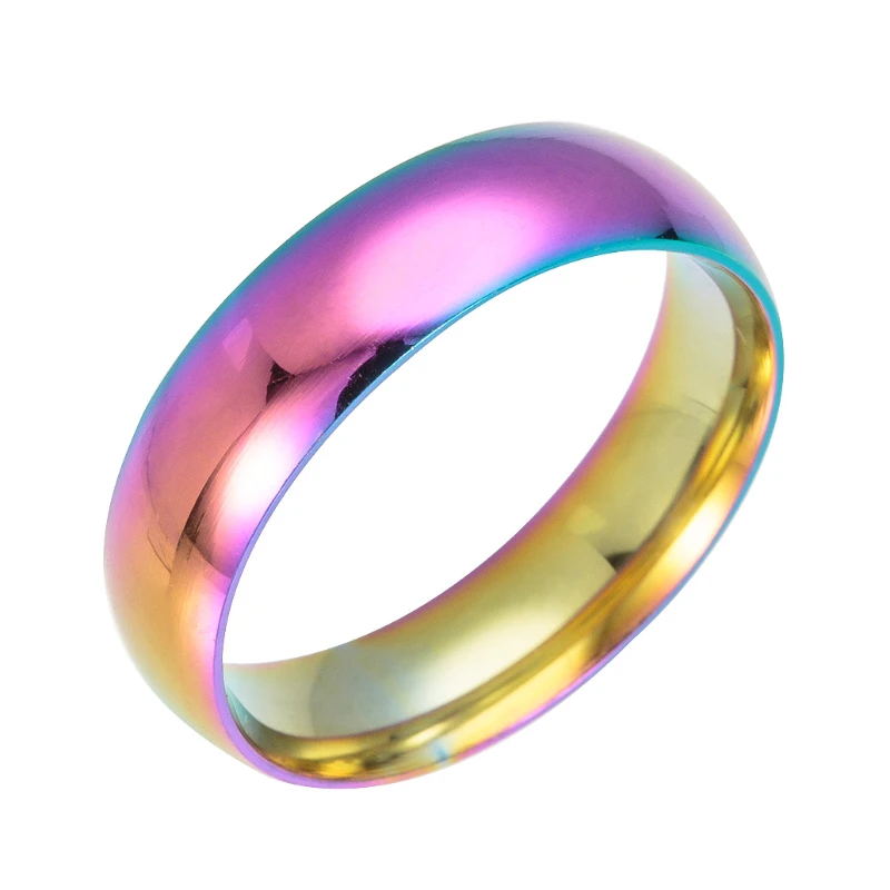 

European and American Stainless Steel Colorful Rings Fashionable Temperament High-quality Jewelry Simple Cool Style Couple Rings