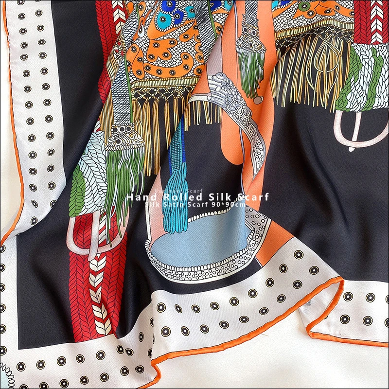 Дизайнерская шелковая искусственная кожа для женщин роскошный женский шарф