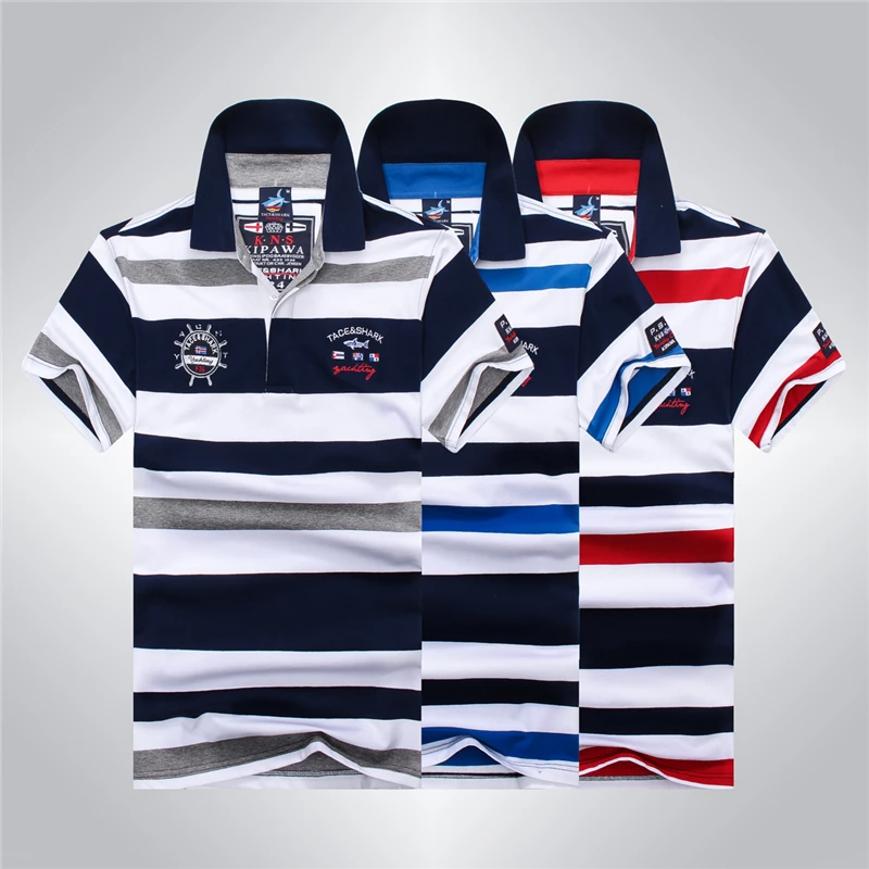 

Men Clothes Brand Tace & Shark polo shirt men Casual & Business Striped polo homme best gift for male polos para hombre