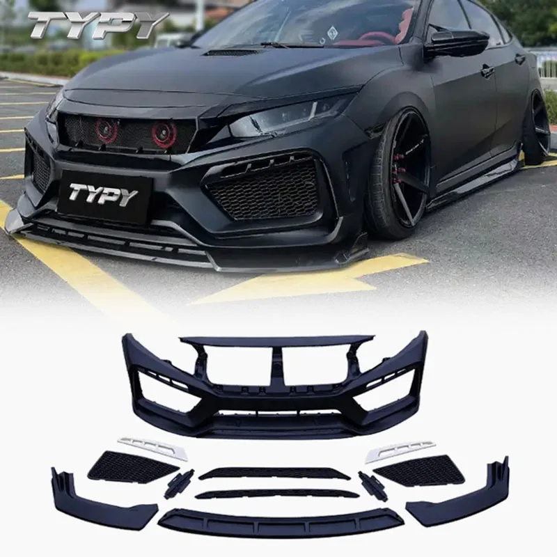 

Hot Selling Modified parts RS front bumper complete body kit For Honda Civic 2016-2019