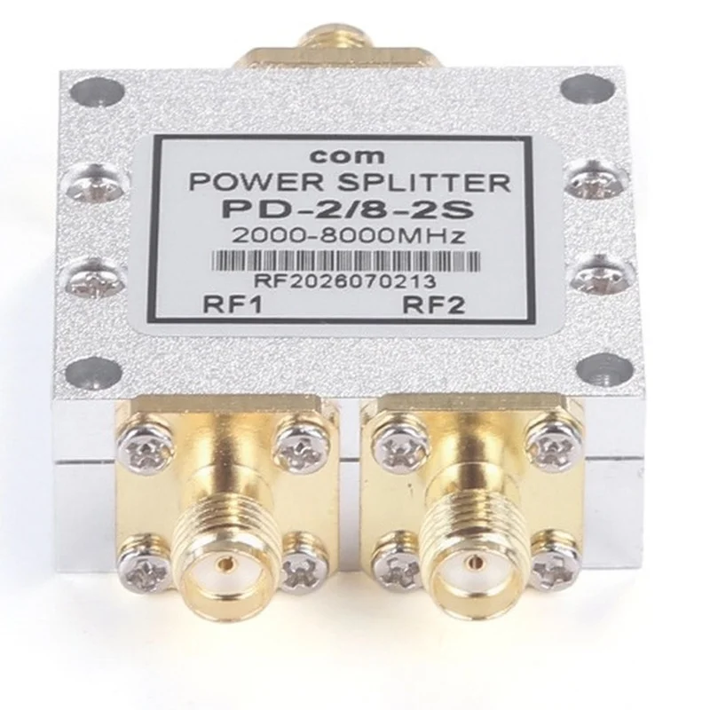 Фото DT15 Одноканальный двухканальный делитель мощности SMA, микрополосковый сплиттер 2000-8000 МГц, двухканальный комбайнер для 2G/3G/4G/5G/WiFi. №4