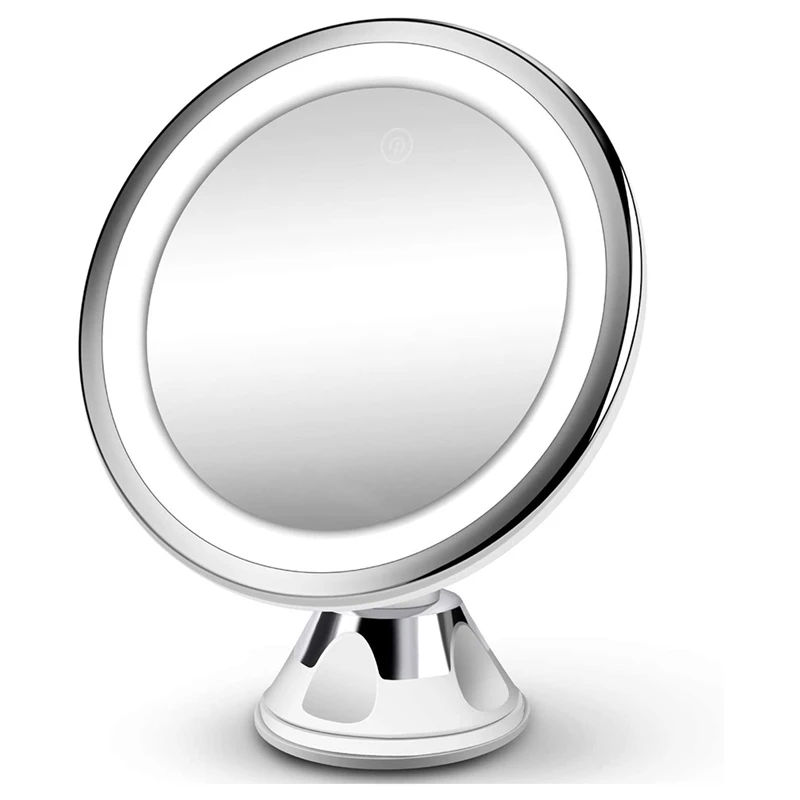 

10X Magnifying Makeup Vanity Mirror With Lights - Upgraded 3 Color & 28 LED Lights Cosmetic Mirror, HD Press Control